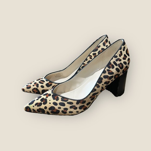Marc Fisher Caitlin 5 Leopard Print Chunky Heel, Size 8 - Picture 3 of 14